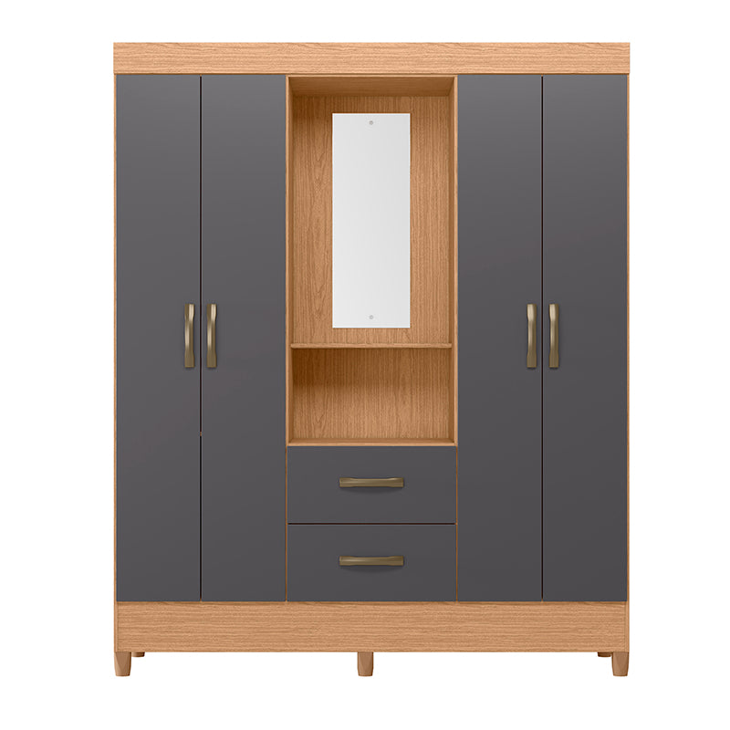 Clóset 4 Puertas 2 Cajones Mobi Capelina Gris