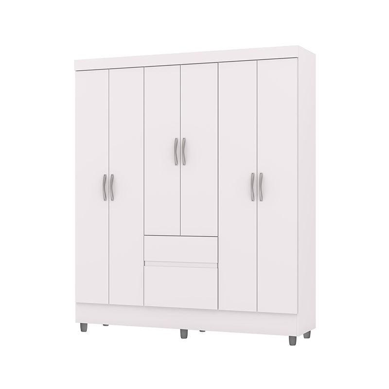 Clóset Ideal 6 Puertas Y 2 Cajones Blanco