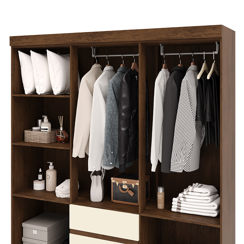 Clóset Ideal 6 Puertas Y 2 Cajones Crema