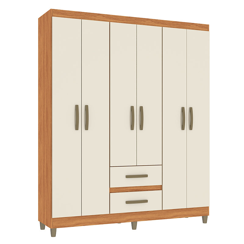 Clóset Coimbra Beige 6 Puertas 2 Cajones