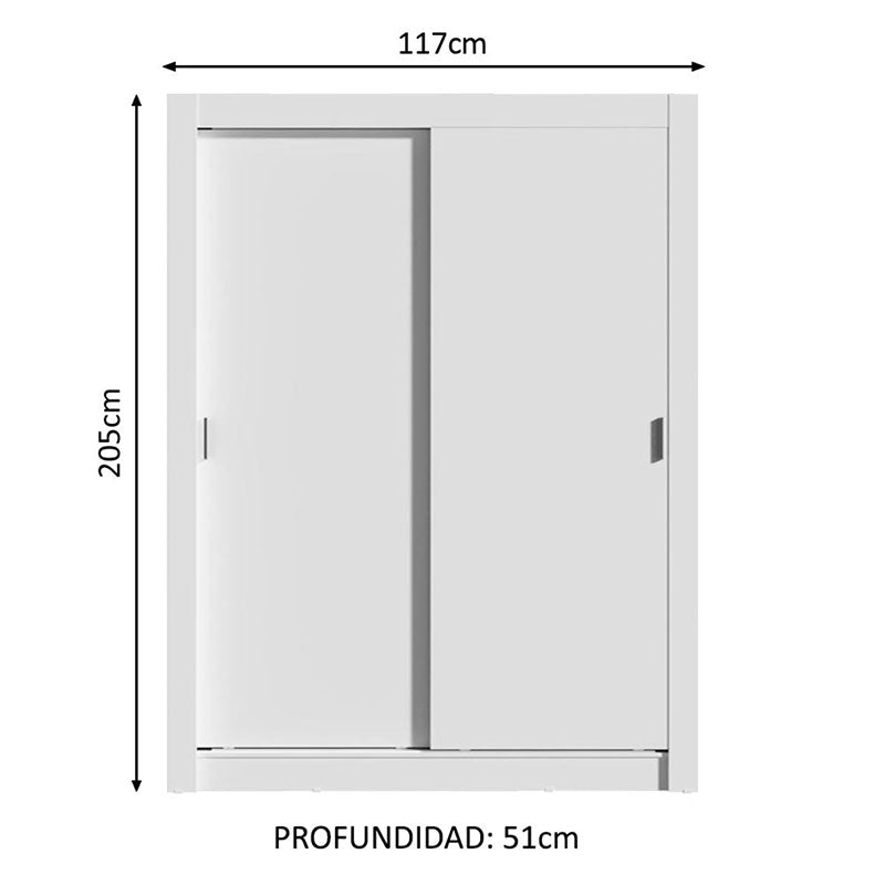 Clóset Denver 2 Puertas Corredizas Blanco