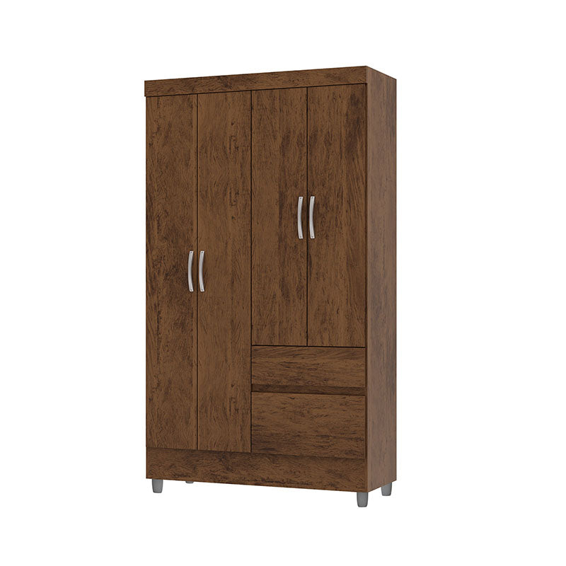 Clóset Ideal 4 Puertas 2 Cajones Café