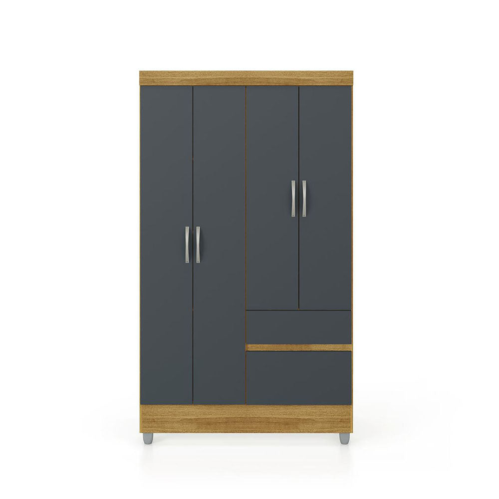 Clóset Ideal 4 Puertas 2 Cajones Gris