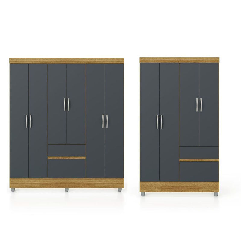 Set Closet Ideal 6 Puertas + 4 Puertas Gris