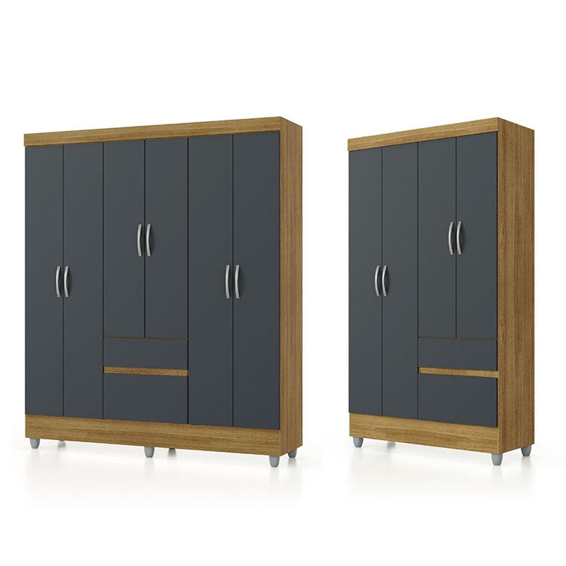 Set Closet Ideal 6 Puertas + 4 Puertas Gris