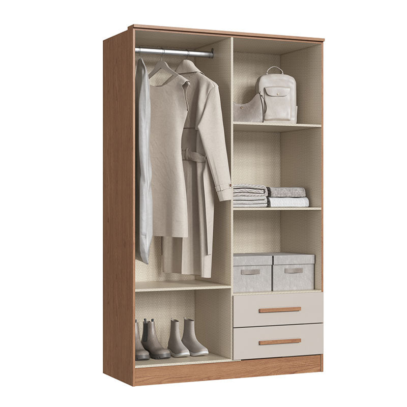 Closet Pequim 4 Puertas 2 Cajones Beige