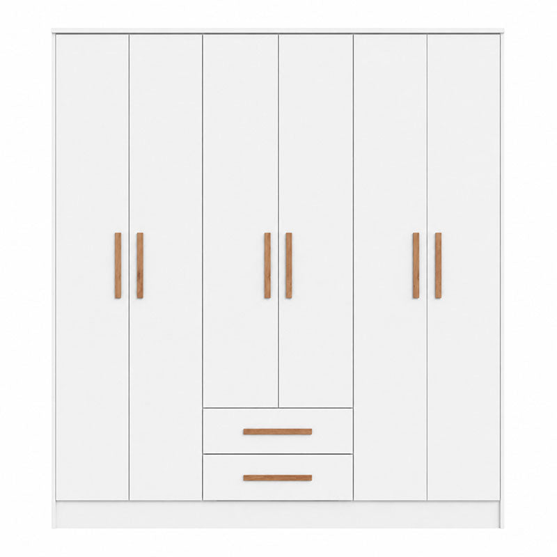 Closet Pequim 6 Puertas 2 Cajones Blanco