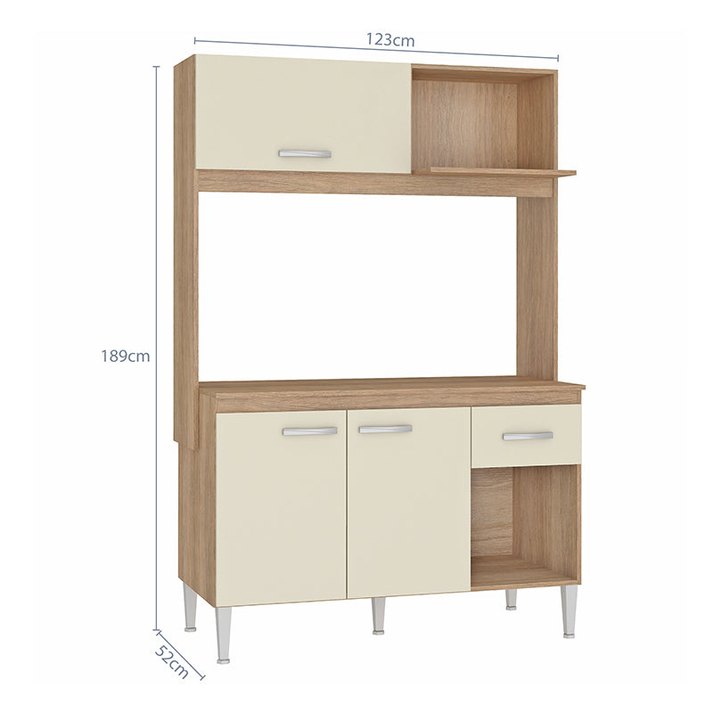 Kit Cocina Sarah Beige 3 Puertas 1 Cajón