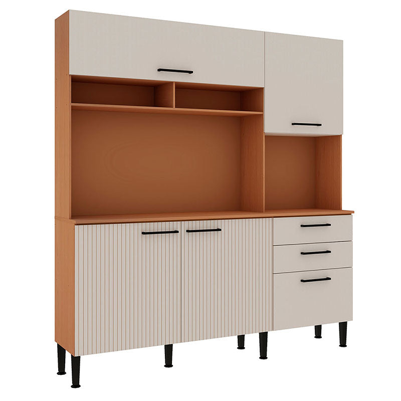 Kit Cocina Fiori Café 4 Puertas 3 Cajones