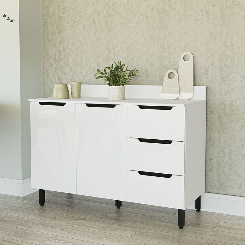 Mueble Base Meena 2 Puertas 3 Cajones Blanco