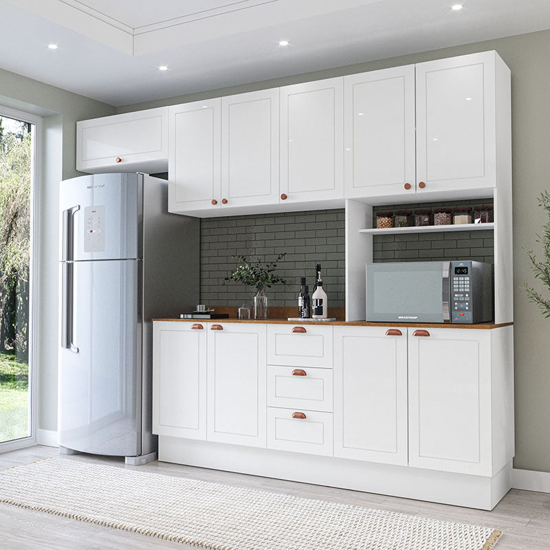 Cocina Modular Perola Royal 10 Puertas 3 Cajones Blanco/Café