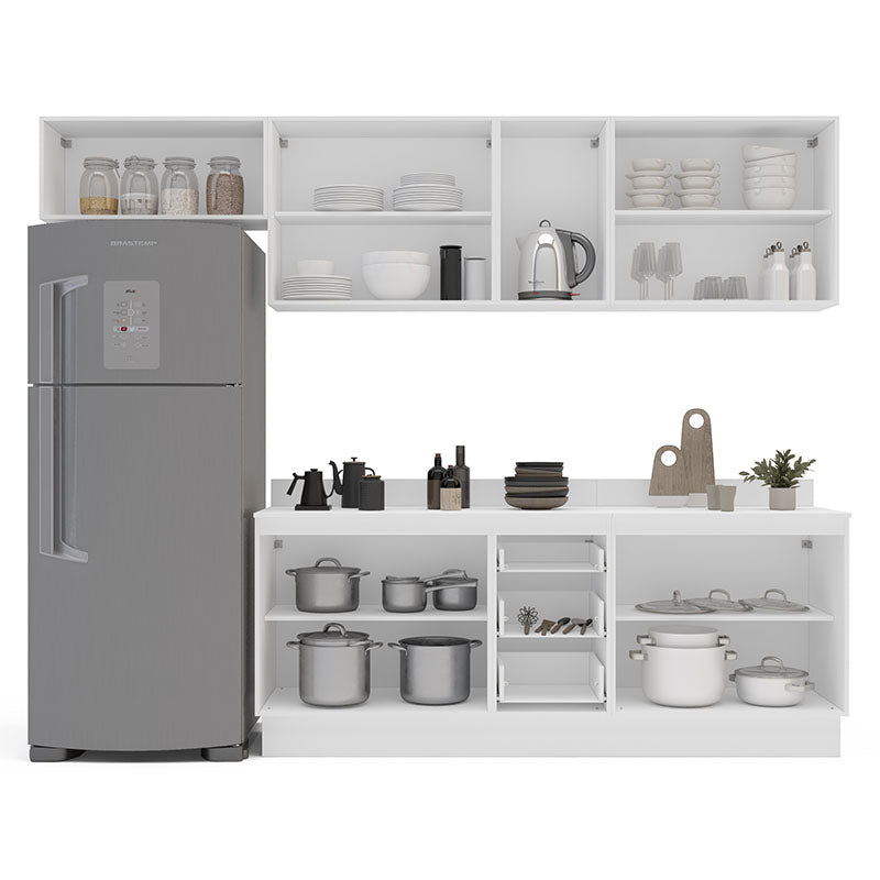 Cocina Modular Meena Delta 10 Puertas 3 Cajones Blanco