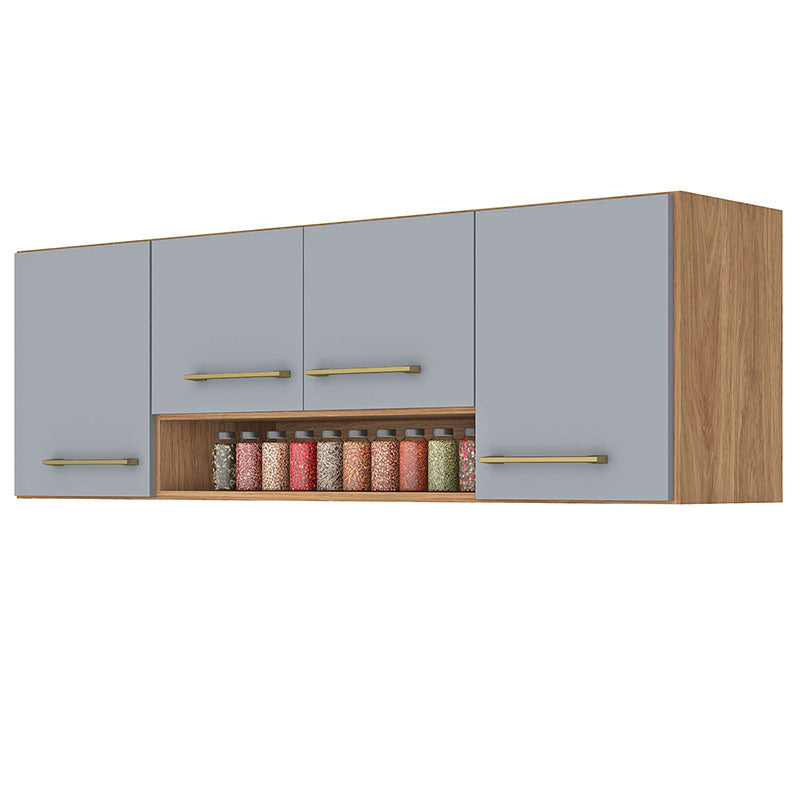 Mueble Cocina Aereo Alba 4 Puertas Café/Gris