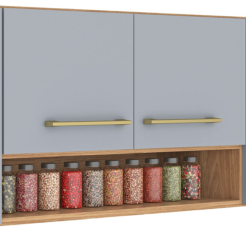 Mueble Cocina Aereo Alba 4 Puertas Café/Gris
