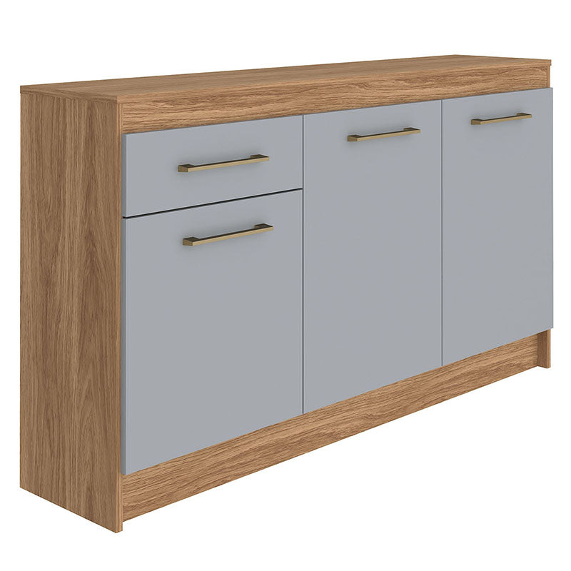 Mueble Cocina Base Alba 3 Puertas 1 Cajon Café/Gris