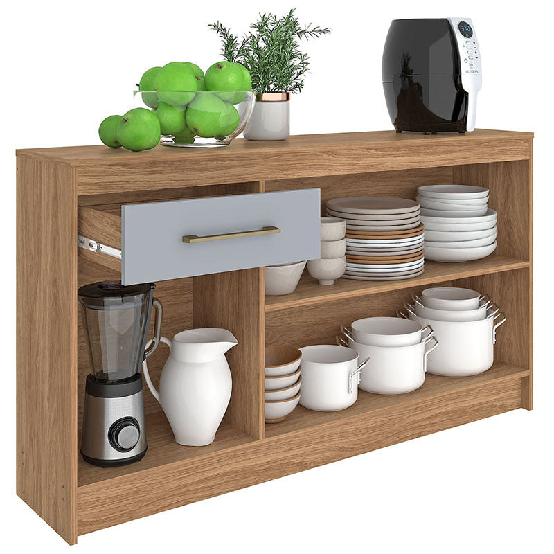 Mueble Cocina Base Alba 3 Puertas 1 Cajon Café/Gris