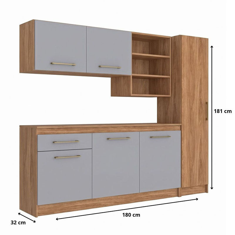 Kit Cocina Alba 6 Puertas 1 Cajon