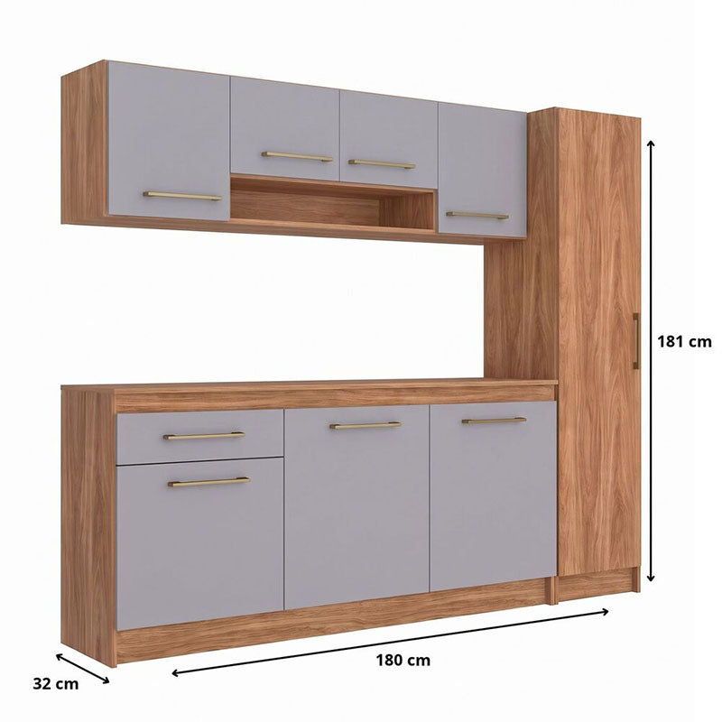 Kit Cocina Alba 8 Puertas 1 Cajón