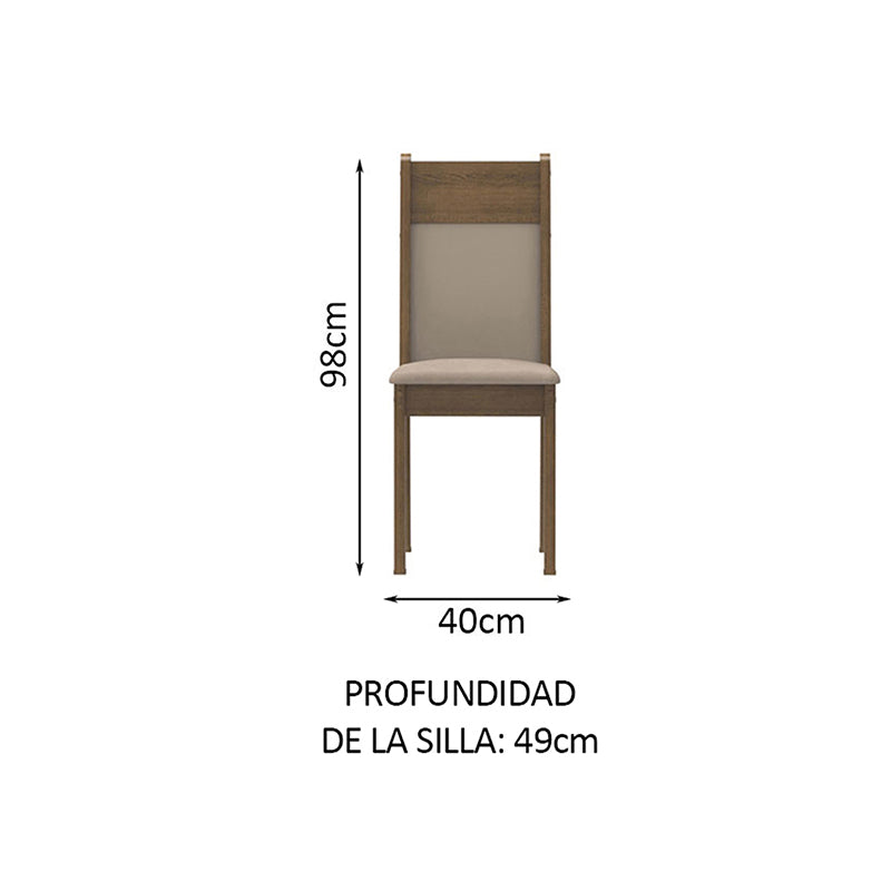 Comedor Angela Morello 4 Sillas