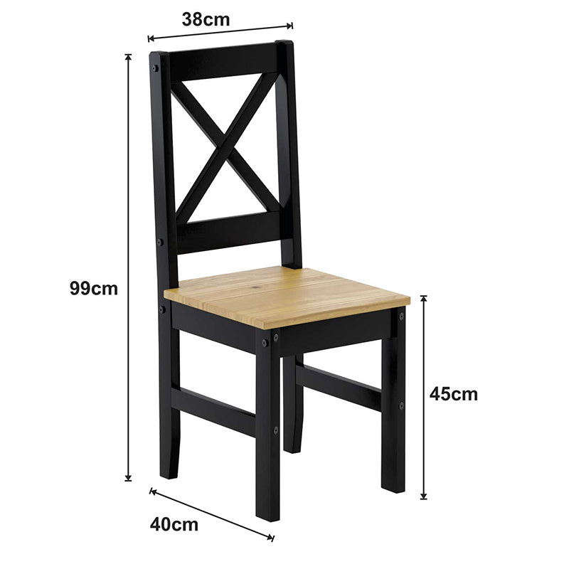 Comedor Madera Lucia Negro 4 Sillas
