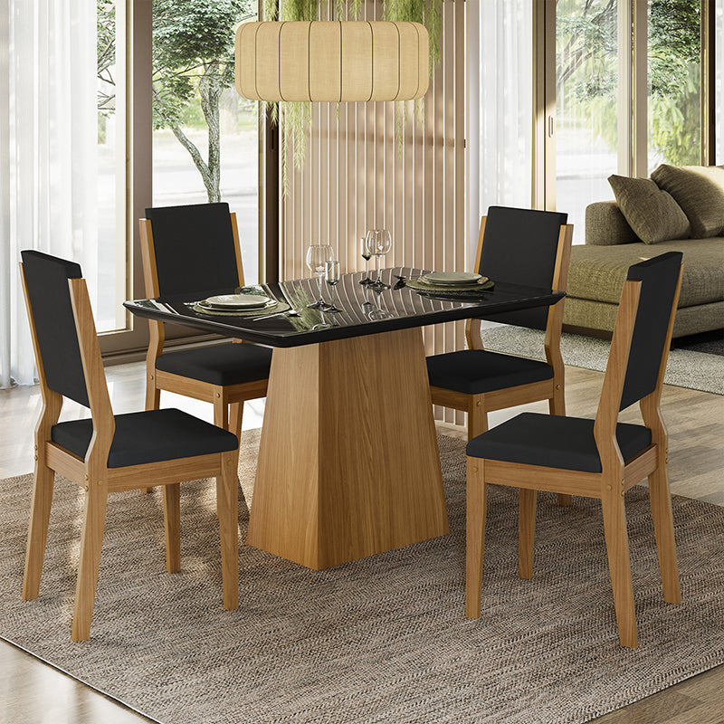 Comedor Barbi Carol Oscuro 4 Sillas