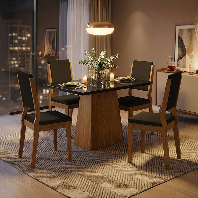 Comedor Barbi Carol Oscuro 4 Sillas