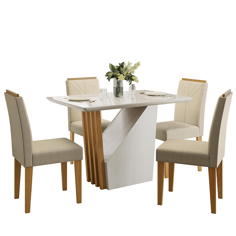 Comedor Vezna Amada Claro 4 Sillas