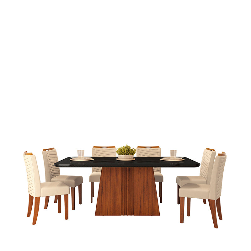 Comedor 170 Italia Julia 6 Sillas Negro