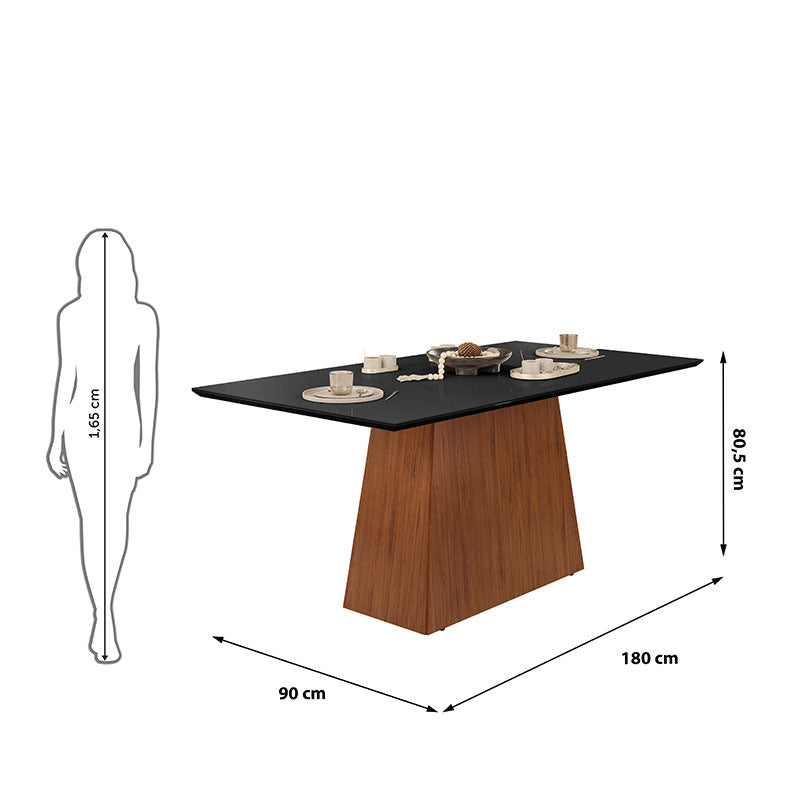 Comedor 180 Dulce Julia 6 Sillas Negro