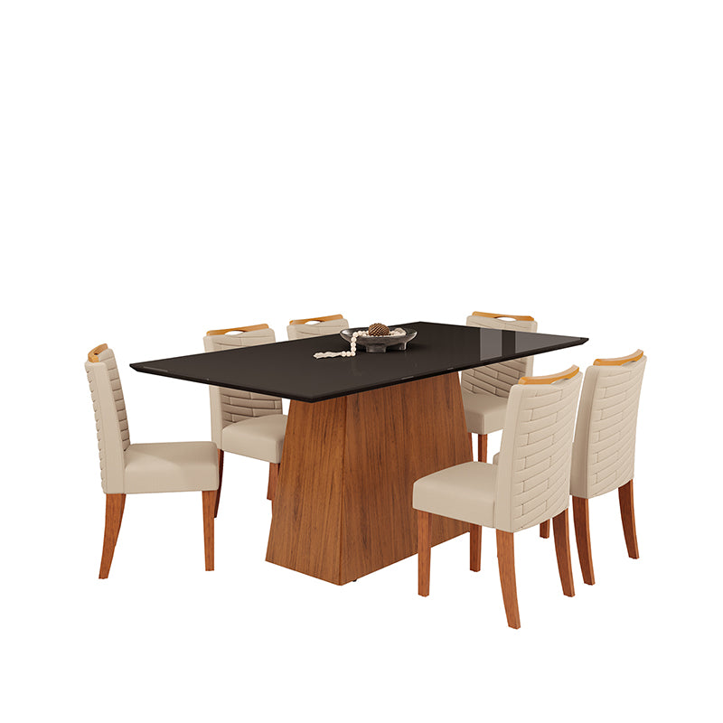 Comedor 180 Dulce Julia 6 Sillas Negro