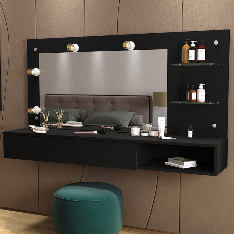 Tocador Aéreo Lumiere Negro 1 Cajón