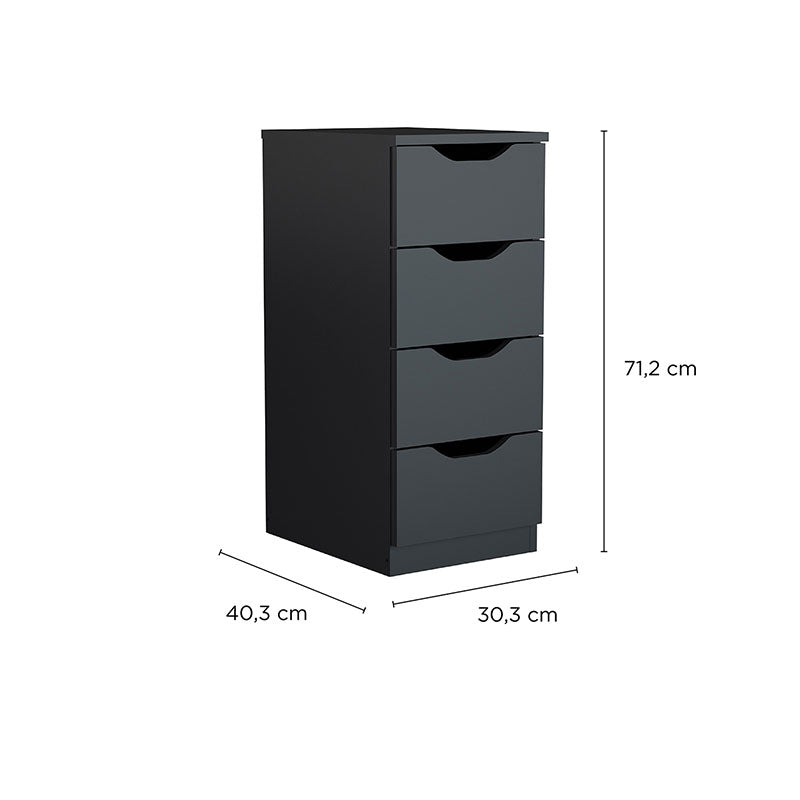 Cajonera Americano 4 Cajones Negro