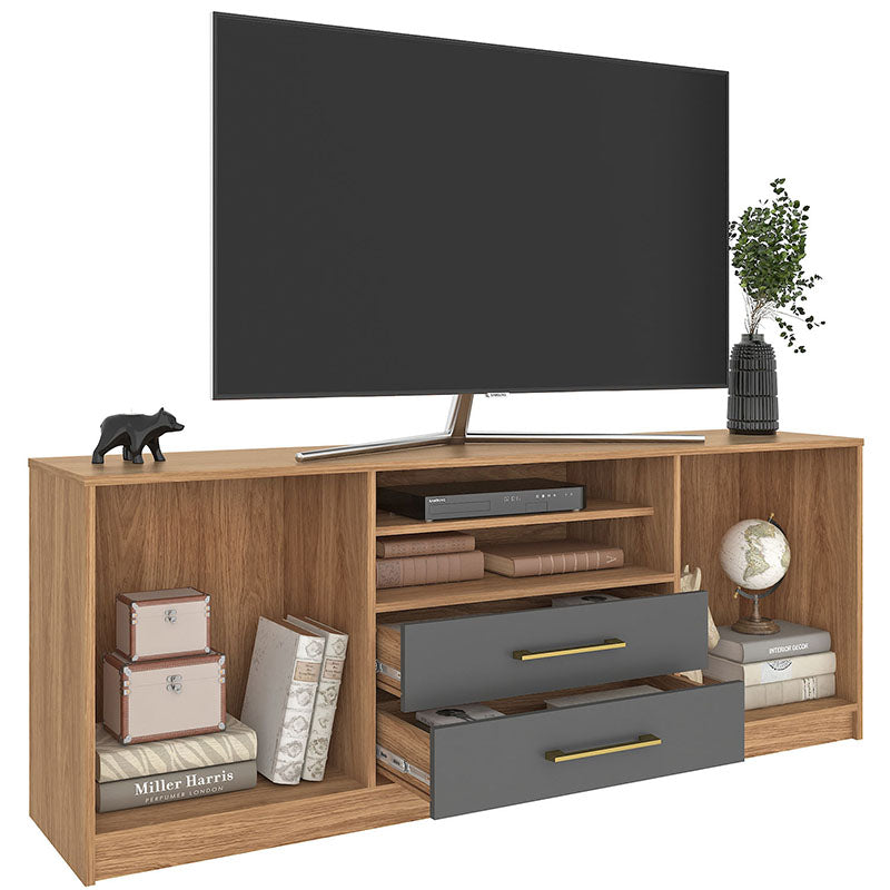 Rack Tv Alerce 2 Puertas 2 Cajones Hasta 70 Pulgadas
