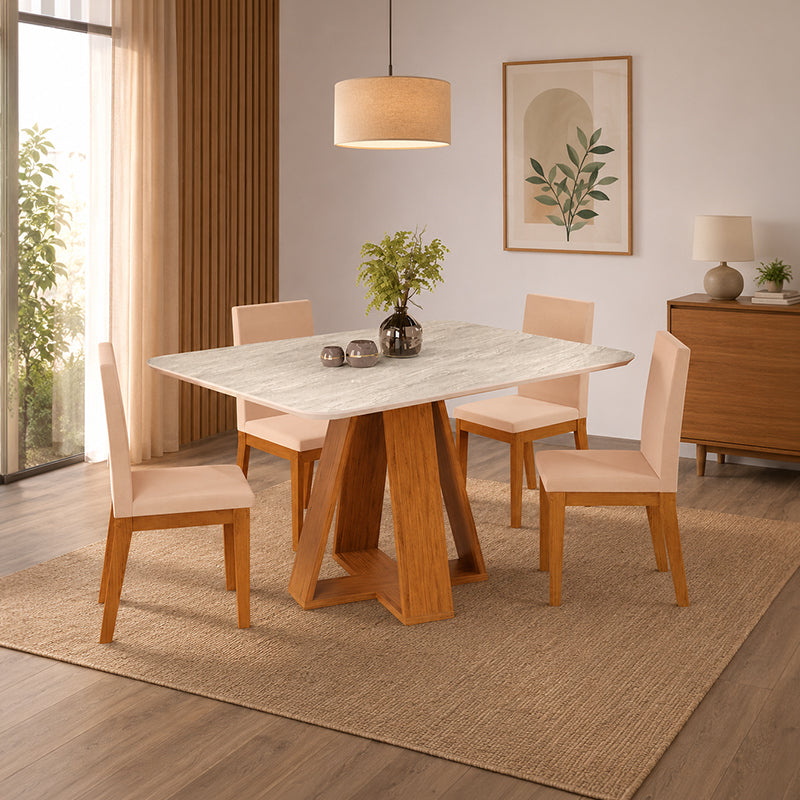 Comedor Celeste Suzy 4 Sillas