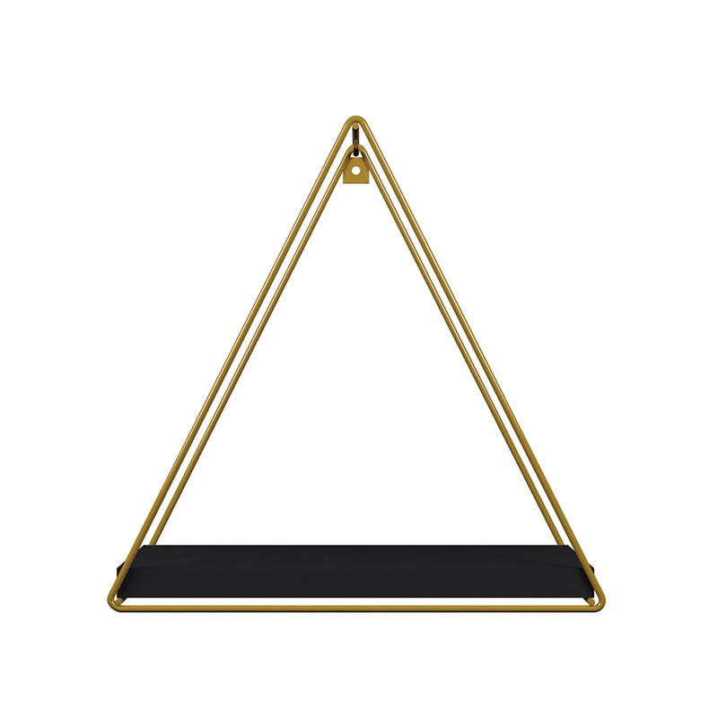 Repisa Triangular Dorado Negro 25x10x25