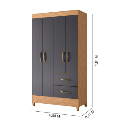Clóset 4 Puertas Mobi Graphite