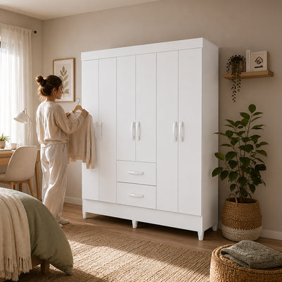 Clóset 6 Puertas Mobi Blanco