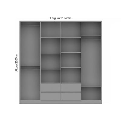 Clóset Astor 4 Puertas 4 Cajones