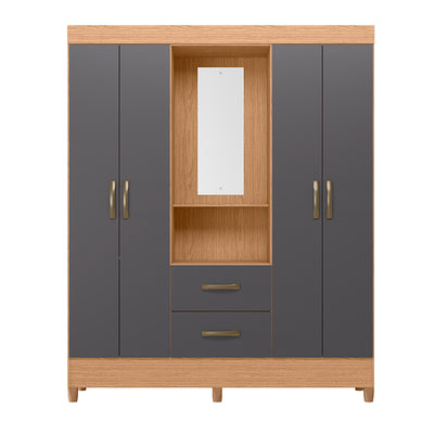 Clóset 4 Puertas 2 Cajones Mobi Capelina Gris