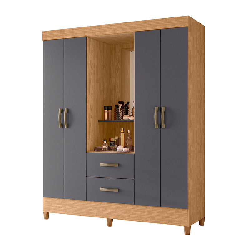 Clóset 4 Puertas 2 Cajones Mobi Capelina Gris