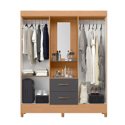 Clóset 4 Puertas 2 Cajones Mobi Capelina Gris