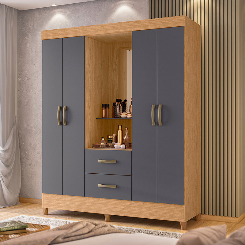 Clóset 4 Puertas 2 Cajones Mobi Capelina Gris