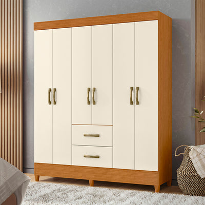 Clóset Mobi 6 Puertas 2 Cajones Beige