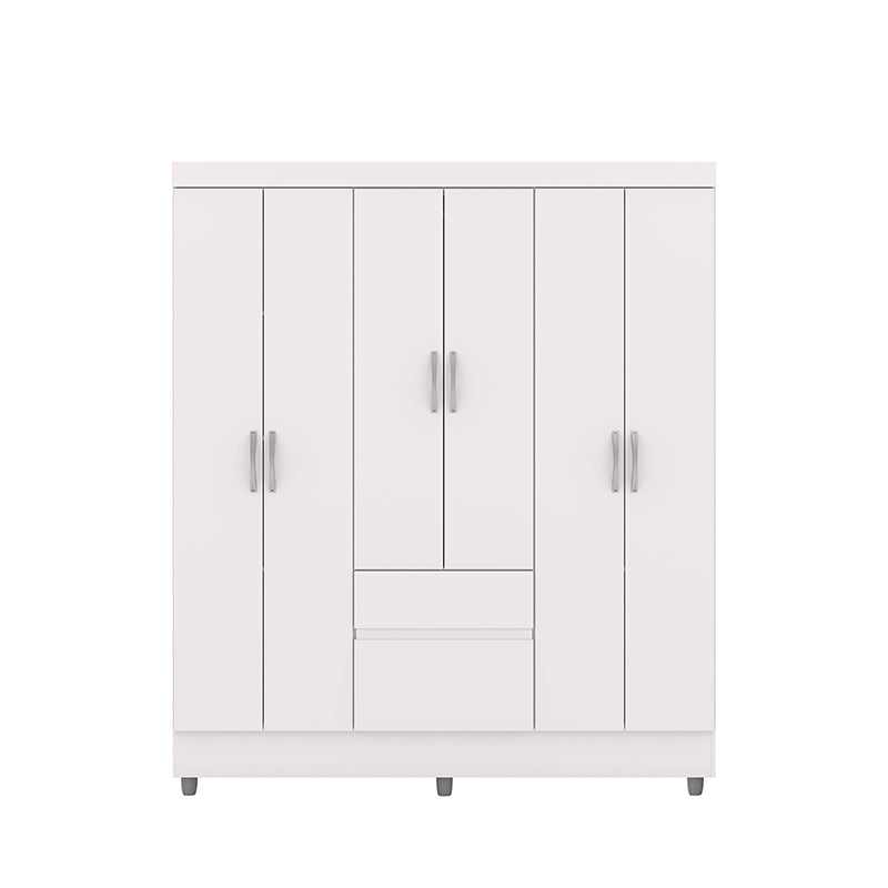 Clóset Ideal 6 Puertas Y 2 Cajones Blanco
