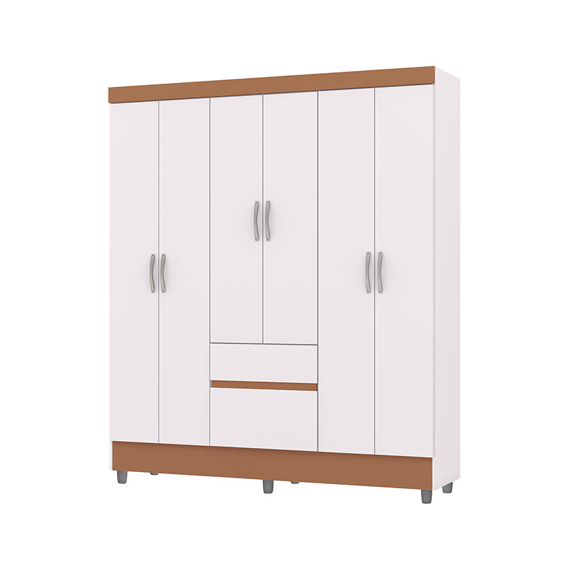 Clóset Ideal 6 Puertas Y 2 Cajones Blanco