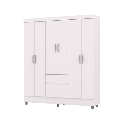 Clóset Ideal 6 Puertas Y 2 Cajones Blanco