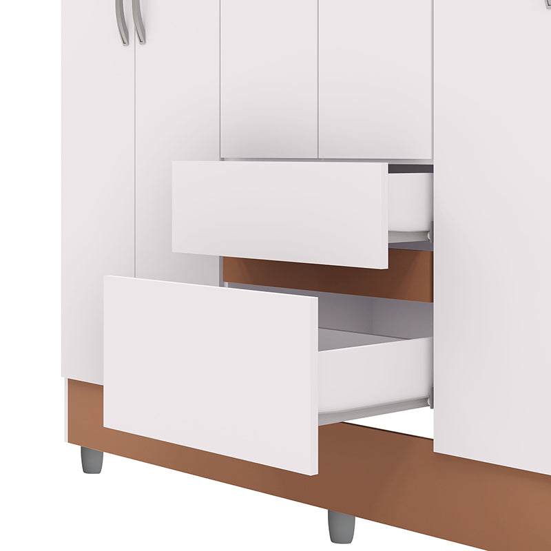 Clóset Ideal 6 Puertas Y 2 Cajones Blanco
