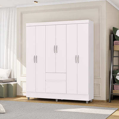 Clóset Ideal 6 Puertas Y 2 Cajones Blanco