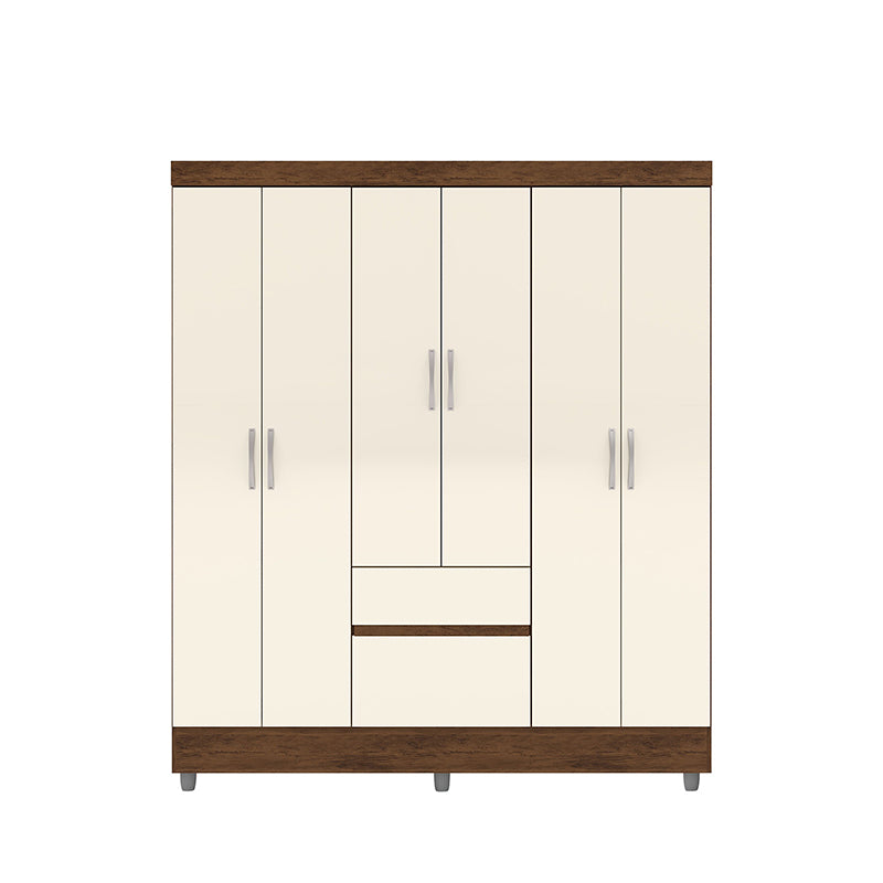 Clóset Ideal 6 Puertas Y 2 Cajones Crema