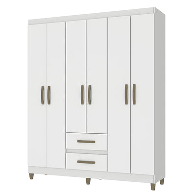 Clóset Coimbra Blanco 6 Puertas 2 Cajones